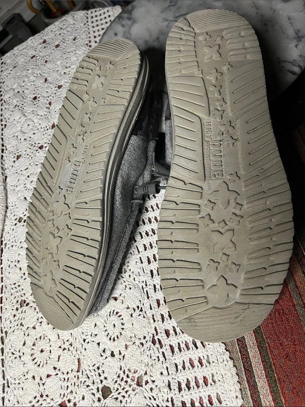 Hey Dude Gray Slip-On Loafers with Camo Heel Accent funk camo